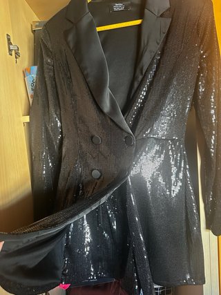 Vestido pantalón Bershka lentejuelas negro