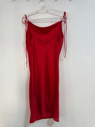 MELVILLE – Vestido corto rojo satinado – Talla S