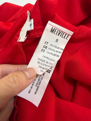 MELVILLE – Vestido corto rojo satinado – Talla S