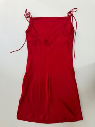 MELVILLE – Vestido corto rojo satinado – Talla S