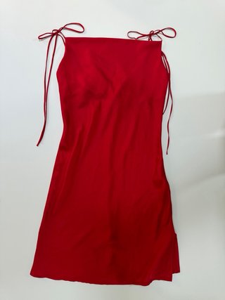 MELVILLE – Vestido corto rojo satinado – Talla S