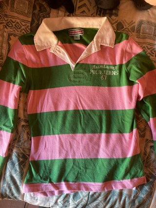 Polo Ralph Lauren rayas rosa y verde y2k