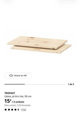 3 Estantes Trofast IKEA. Fusta de pi