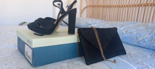 Sandalias de Tacón Maripaz Negras Talla 39