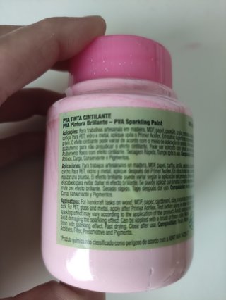 Tinta Cintilante Acrilex Rosa 100ml