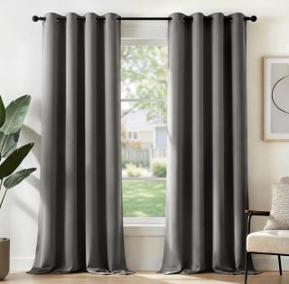 Set 2 Cortinas Opacas Térmicas Grises Aislantes