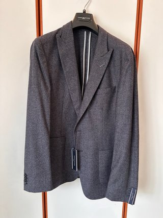 Blazer Uomo Tommy Hilfiger Misto Lana Grigio L/52