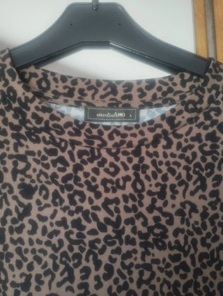 Vestido manga larga print animal L
