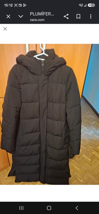 Plumífero negro Zara
