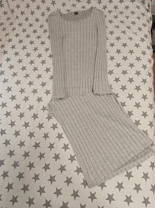 Vestido Gris de Canalé H&M