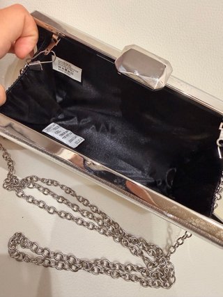 Bolso de fiesta plateado SIN USO