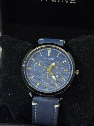 Reloj SKYLINE Azul y Dorado