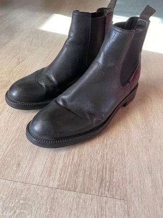 Botines de Cuero Negro Talla 41