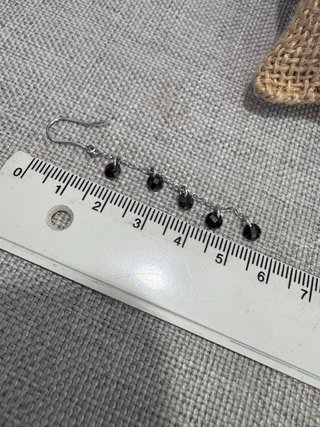 Pendientes plata con piedra Swarovski negra