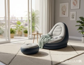 Poltrona gonfiabile con pouf (gonfietto incluso)