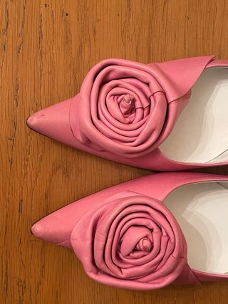 ALIMA - Zapatos Rosa Detalle Flor 38