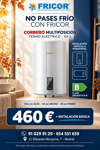 Termo Eléctrico Corberó 50L + Instalación