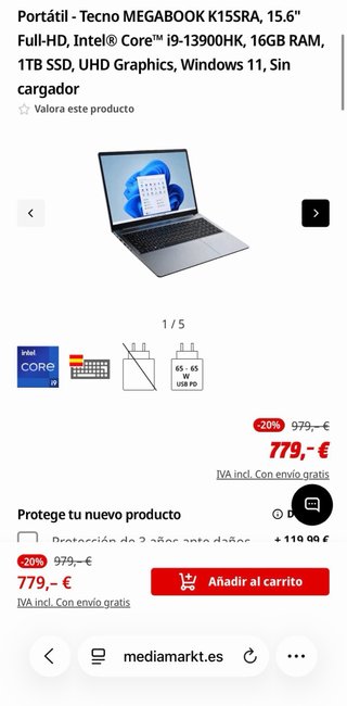 Portátil Tecno K15sra i9 13900HK 1TB