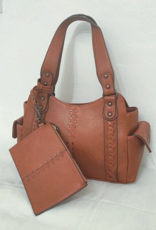 Bolso de hombro y cartera marrón nuevo