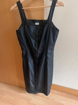 Vestido de cuero sintético negro Pimkie