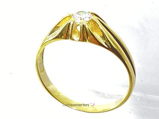 anillo oro 18k con piedra con circonita