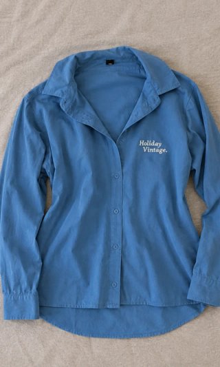 Camisa azul Holiday Vintage