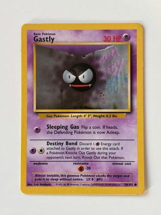 Carta Pokémon TCG Gastly Base Set Vintage