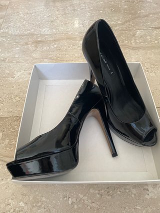 Sandalias Mango Negras Tacón Plataforma
