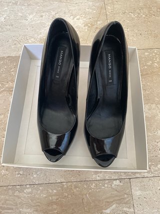Sandalias Mango Negras Tacón Plataforma