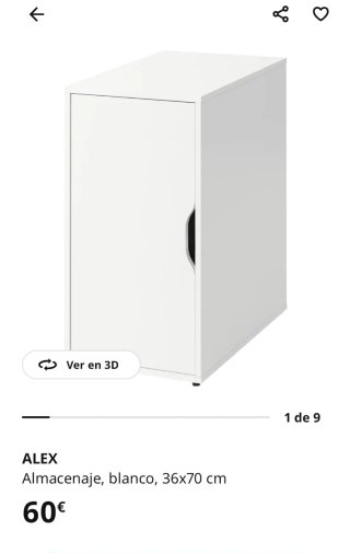 Mueble de almacenaje IKEA ALEX blanco.