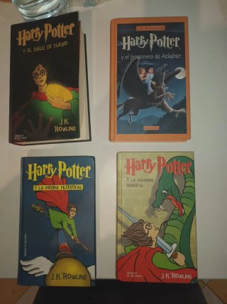 Lote 4 DVDS + 4 Libros Harry Potter Tapa Dura