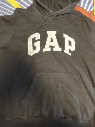 Sudadera GAP Negra con Capucha Logo Grande