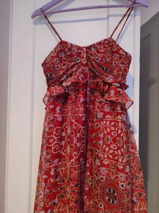 Vestido SlowLove estampado con hilos dorados