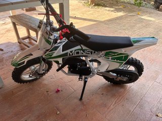 Minimoto Monster Motocross Verde y Blanca