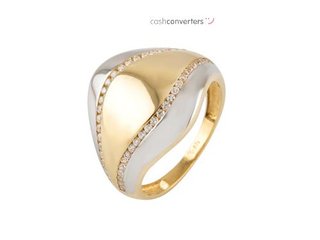 anillo oro 18k con piedra con circonita
