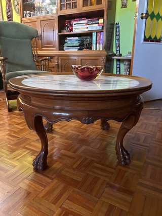 Mesa de Centro de Madera y Mármol