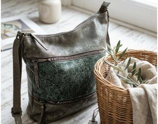 Bolso Boho Chic Vintage Verde/Plata