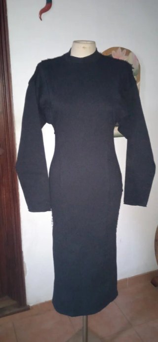 Vestido Zara Negro Talla S Estilo Retro