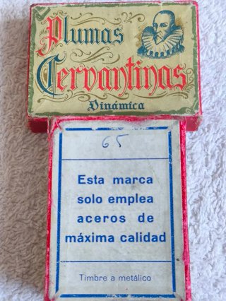 TINTERO DOBLE ANTIGUO CAJA 3 PLUMILLAS 6 PLUMINES
