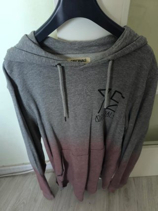 Sudadera Jack & Jones gris y rosa Talla S