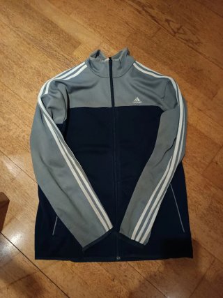 Chaqueta de Chándal Adidas Azul y Gris