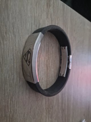 Pulsera Superman Negra y Plateada
