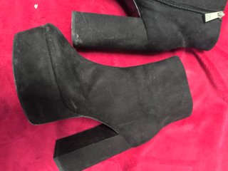 Botines Zara Plataforma Tacón Grueso Negro
