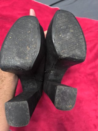 Botines Zara Plataforma Tacón Grueso Negro
