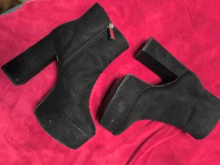 Botines Zara Plataforma Tacón Grueso Negro