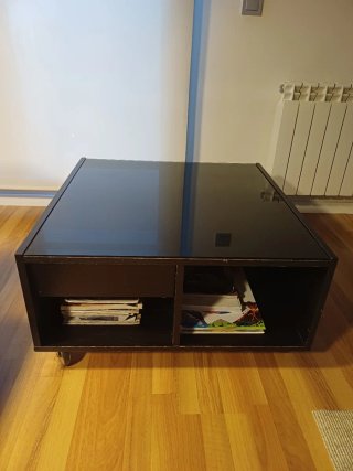 Mesa de centro con ruedas 79x79x41 cm