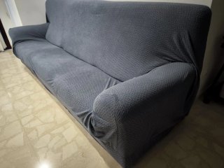 Pack 2 Fundas de Sofá Gris Texturizada