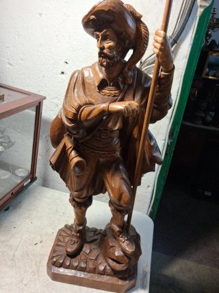 ANTIGUA ENORME TALLA BUENA MADERA B E