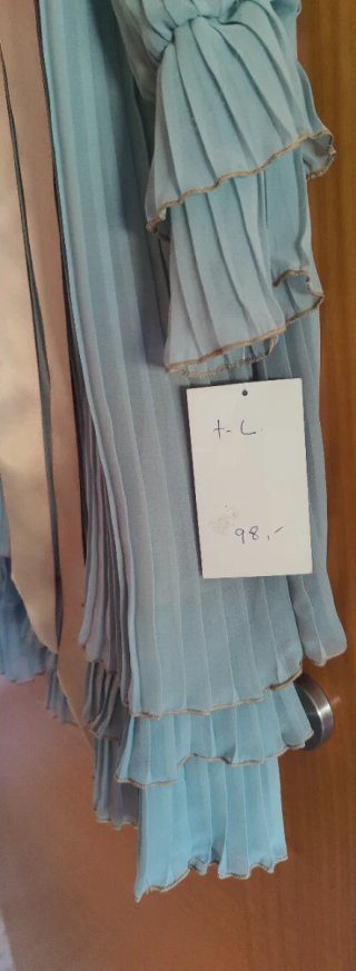 Vestido Turquesa con Volantes Talla L