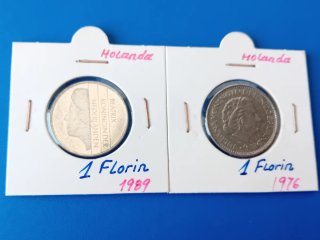 2 Monedas de 1 Florín de Holanda